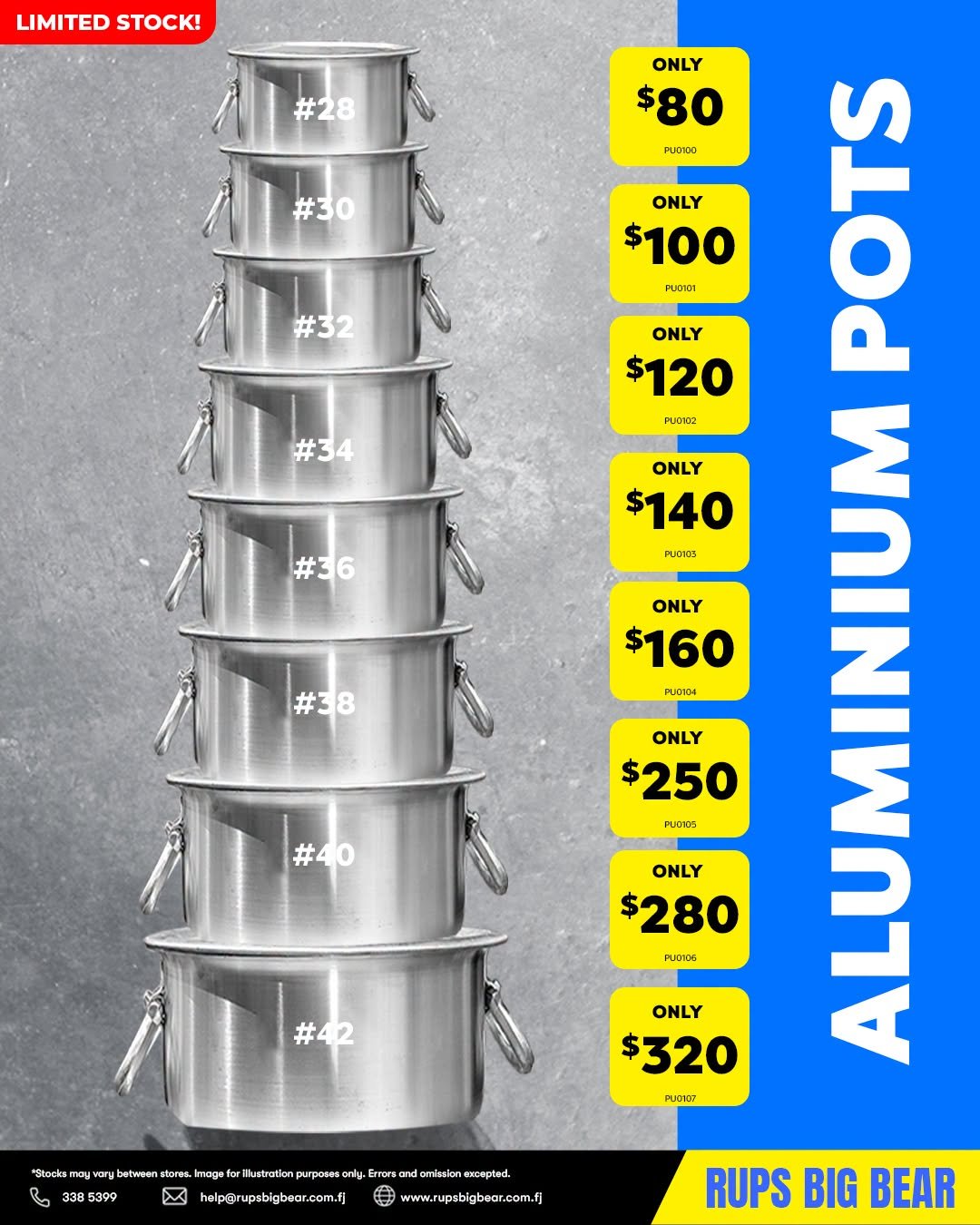 Aluminium Pots - Multi-Size Selection - Page 1