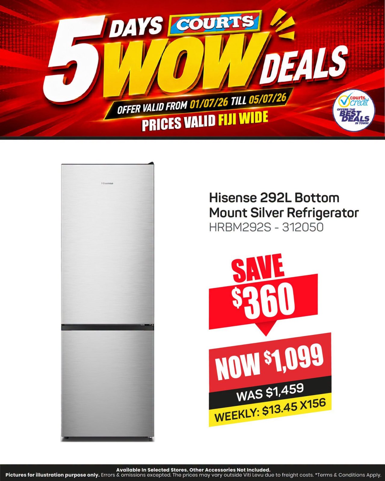 Hisense 292L Bottom Mount Silver Refrigerator
