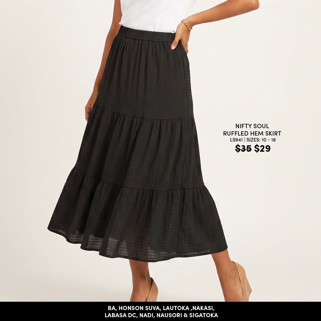 Nifty Soul Ruffled Hem Skirt