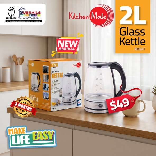 Kitchen Mate 2L Glass Kettle