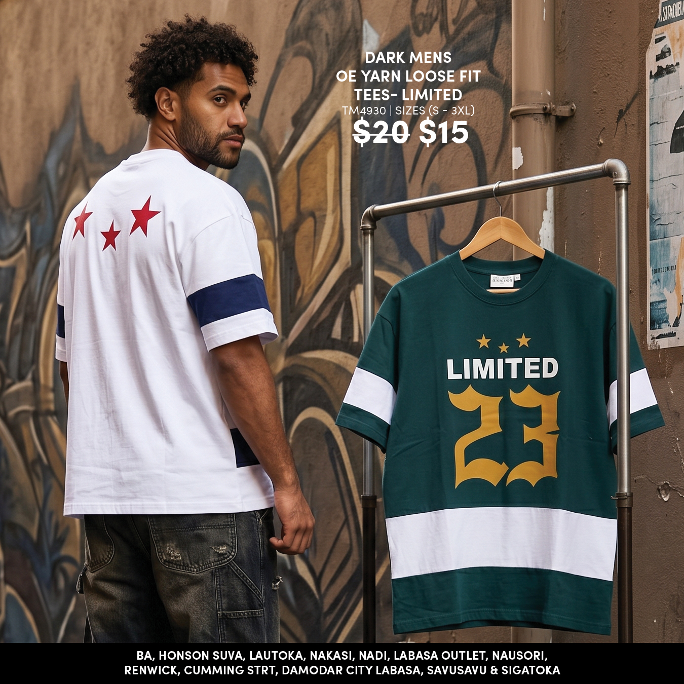 Dark Mens OE Yarn Loose Fit Tees - Limited