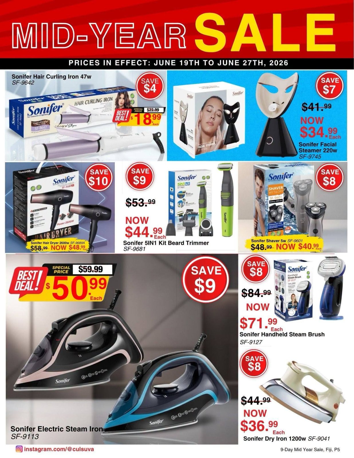 Mid-Year Sale: Sonifer Hair & Home Appliances - Page 1