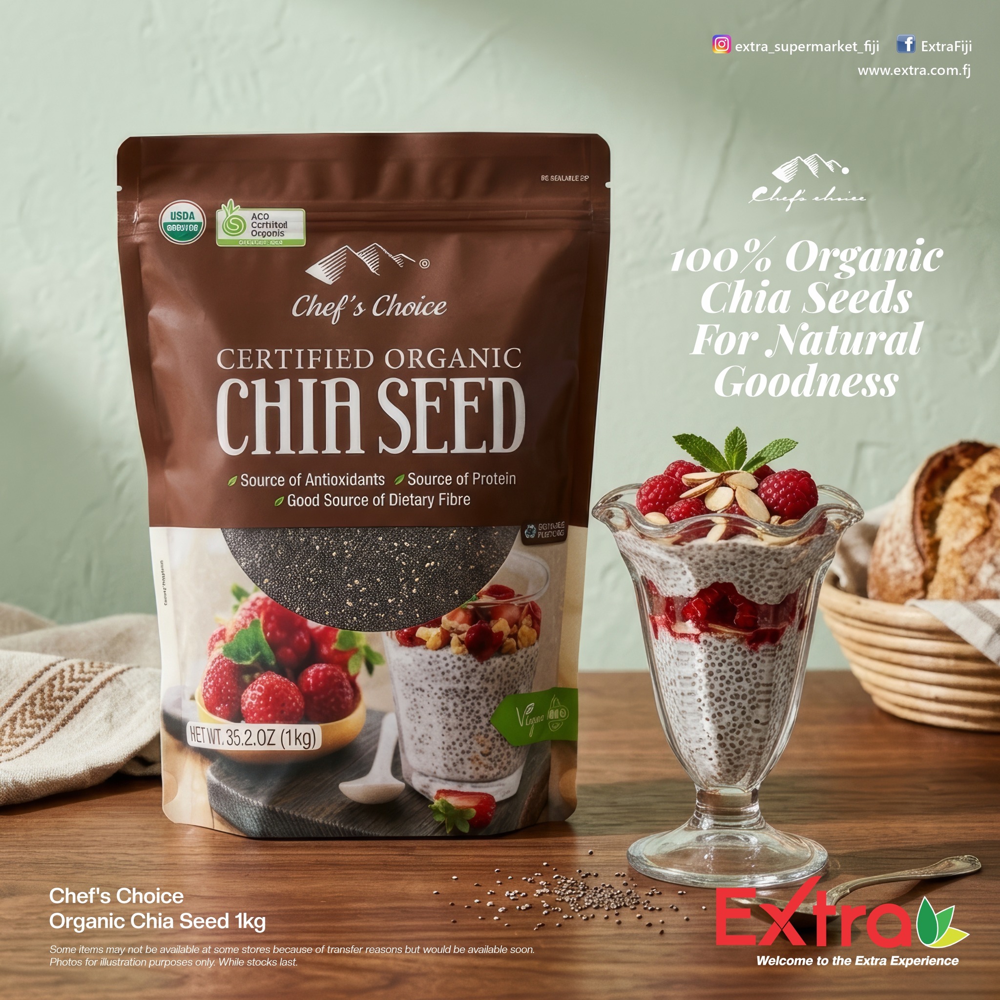 Chef's Choice Organic Chia Seed 1kg - $35.95each