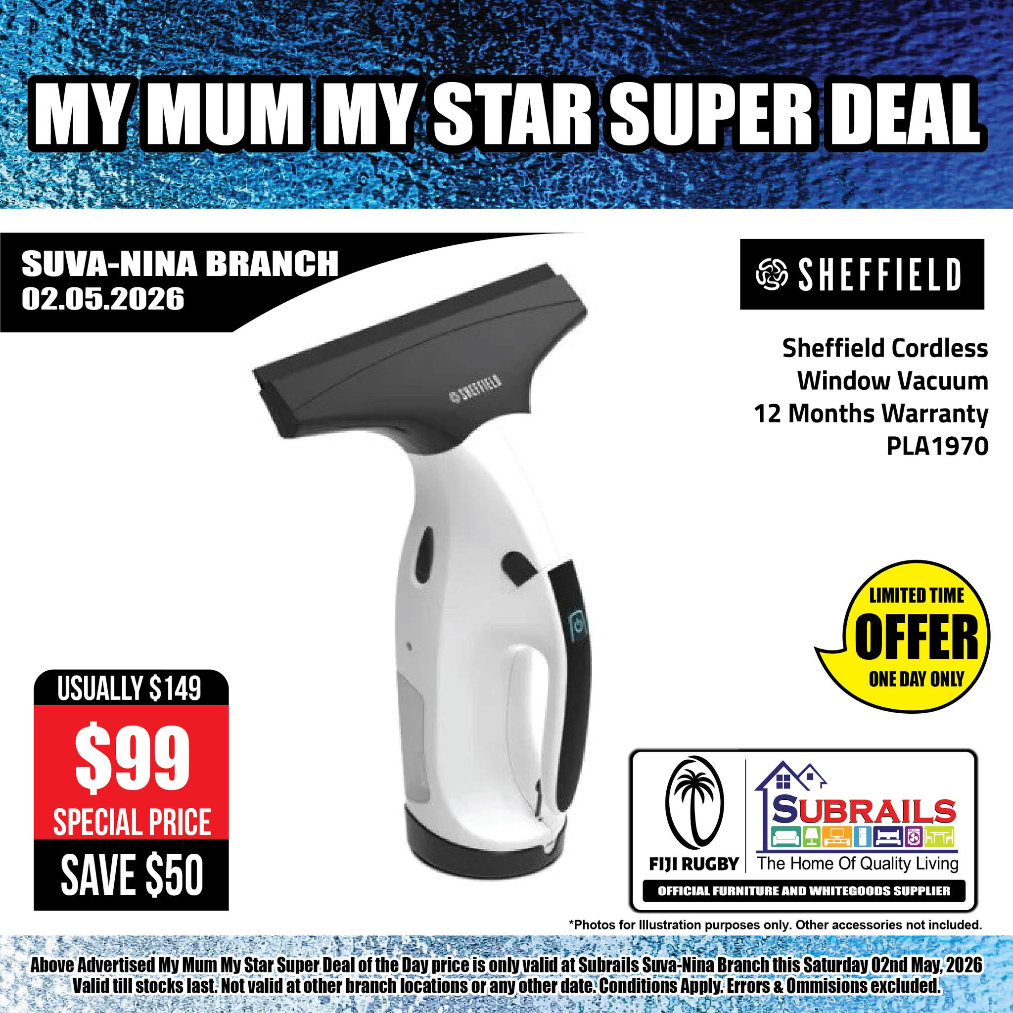 Sheffield Cordless Window Vacuum