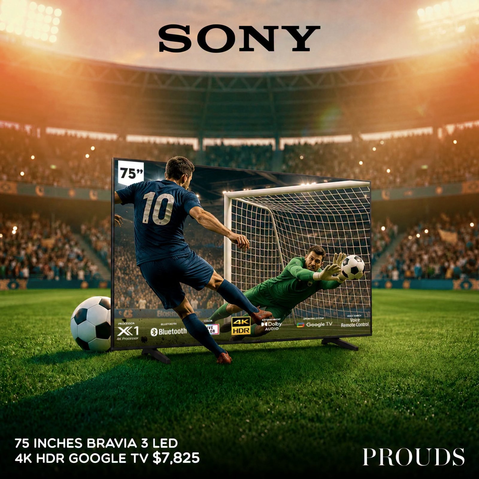 Sony 75" Bravia 3 LED 4K HDR Google TV