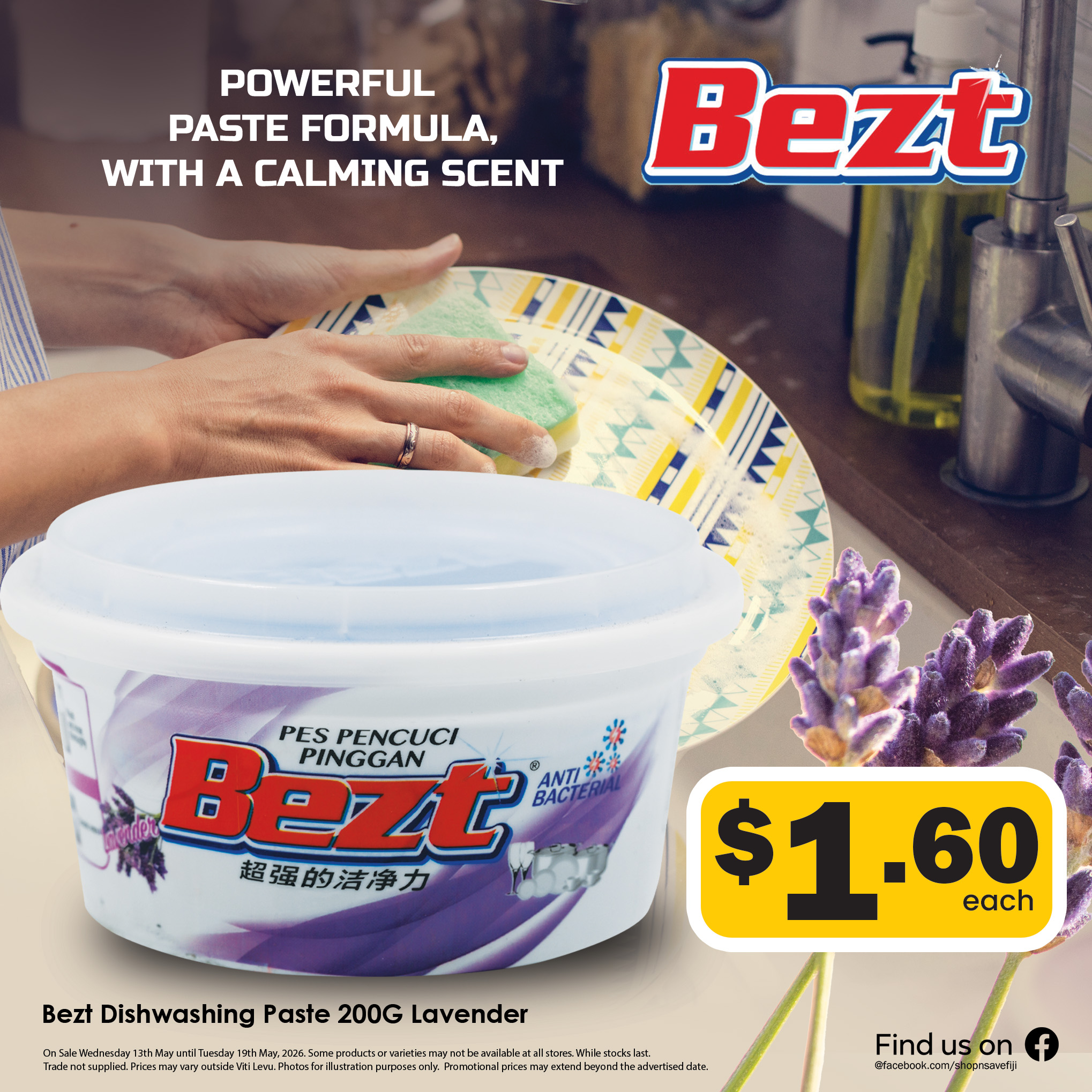 Bezt Dishwashing Paste 200G Lavender