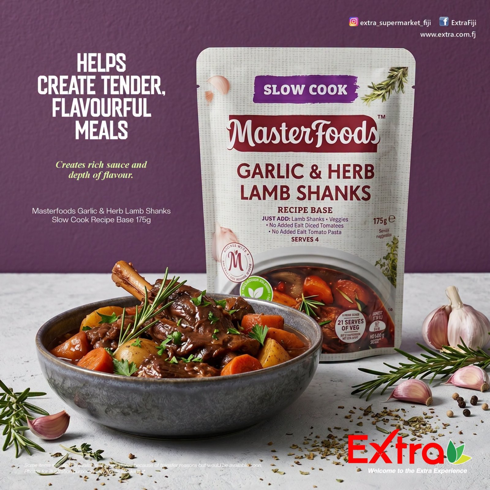 Masterfoods Garlic & Herb Lamb Shanks Recipe Base 175g