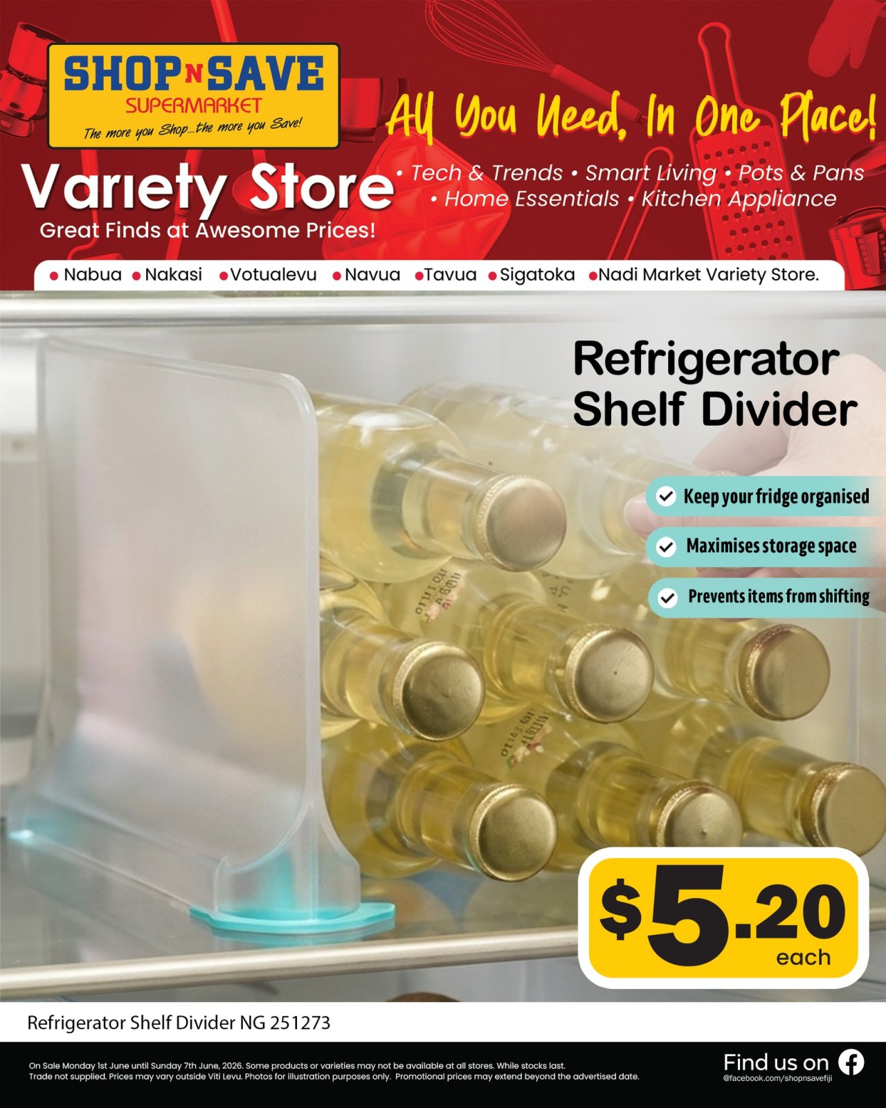 Refrigerator Shelf Divider NG 251273