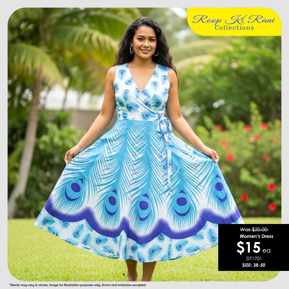 Women's Dress - Peacock Print Wrap Dress