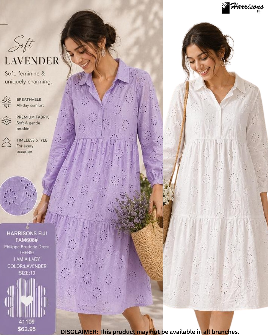 Soft Lavender Philippa Broderie Dress