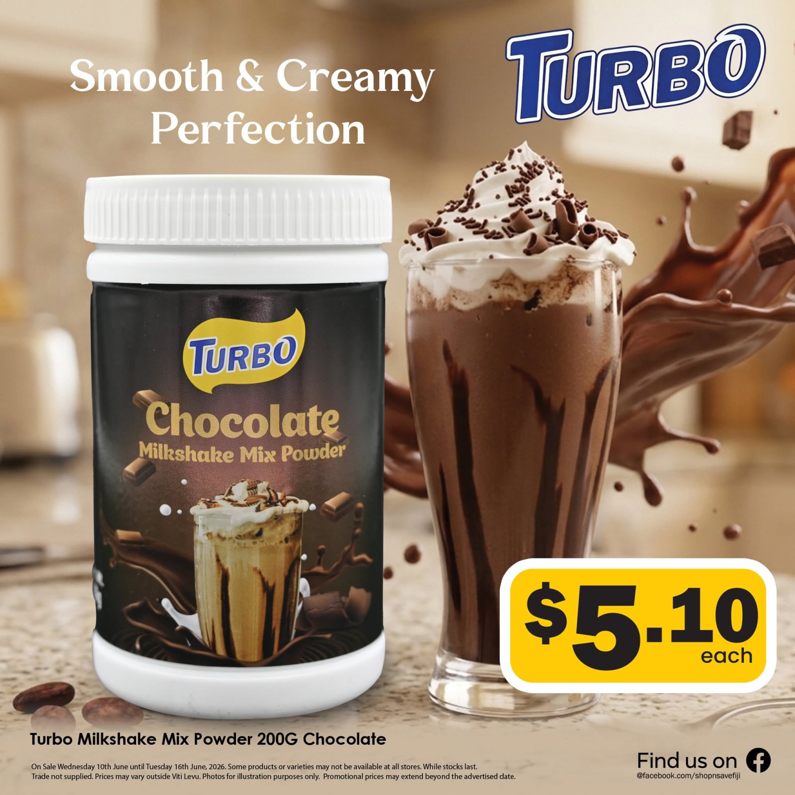 Turbo Chocolate Milkshake Mix Powder 200G