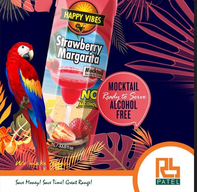 Happy Vibes Strawberry Margarita Mocktail 1L