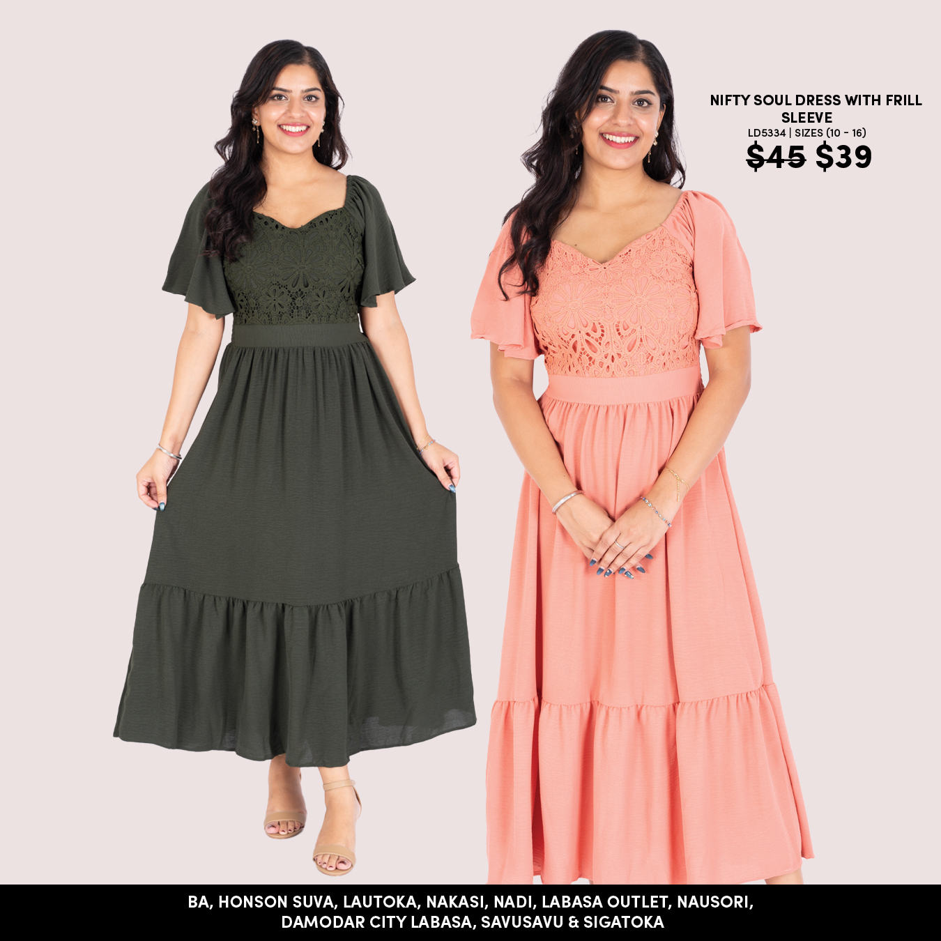 Nifty Soul Dress with Frill Sleeve