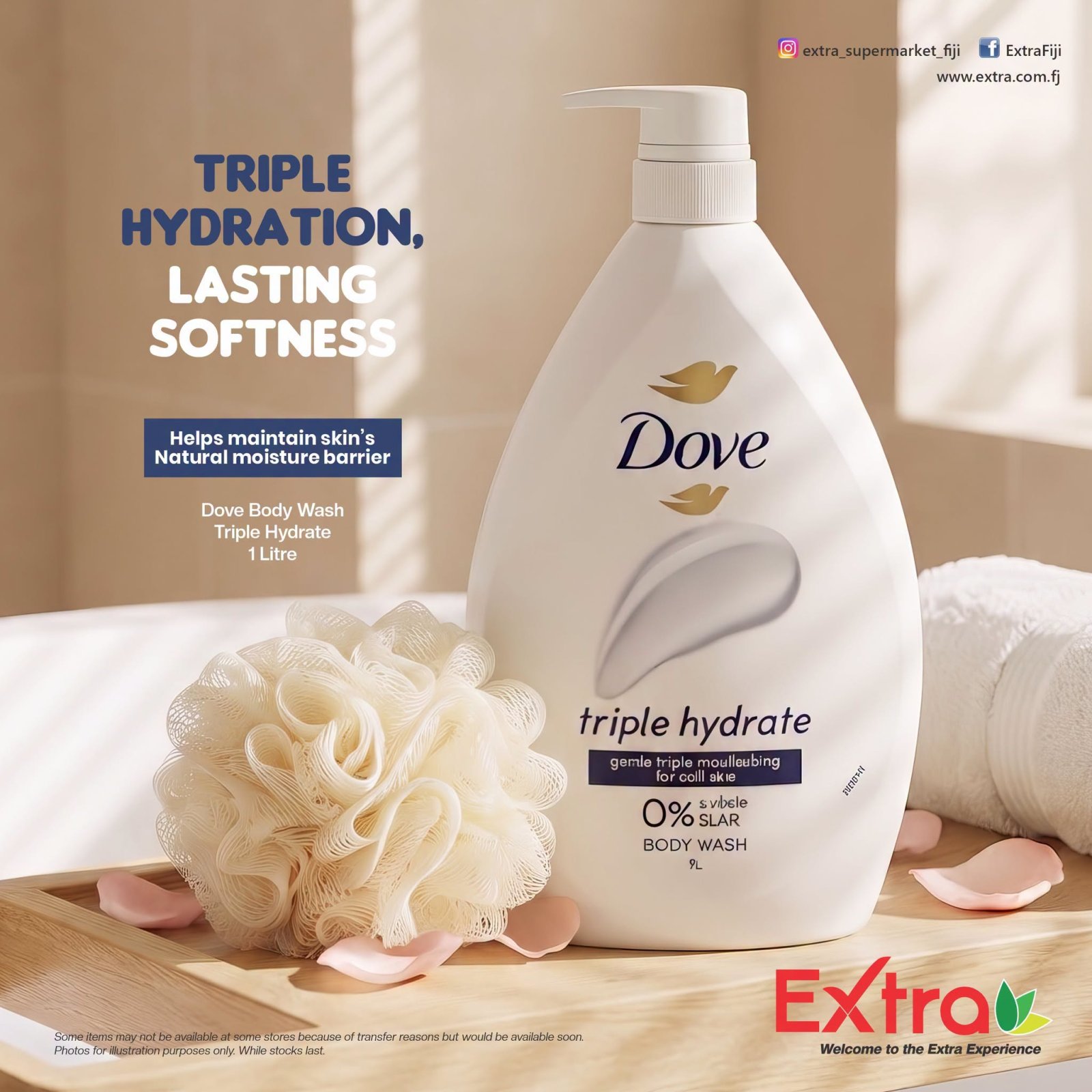 Dove Triple Hydrate Body Wash 1 Litre