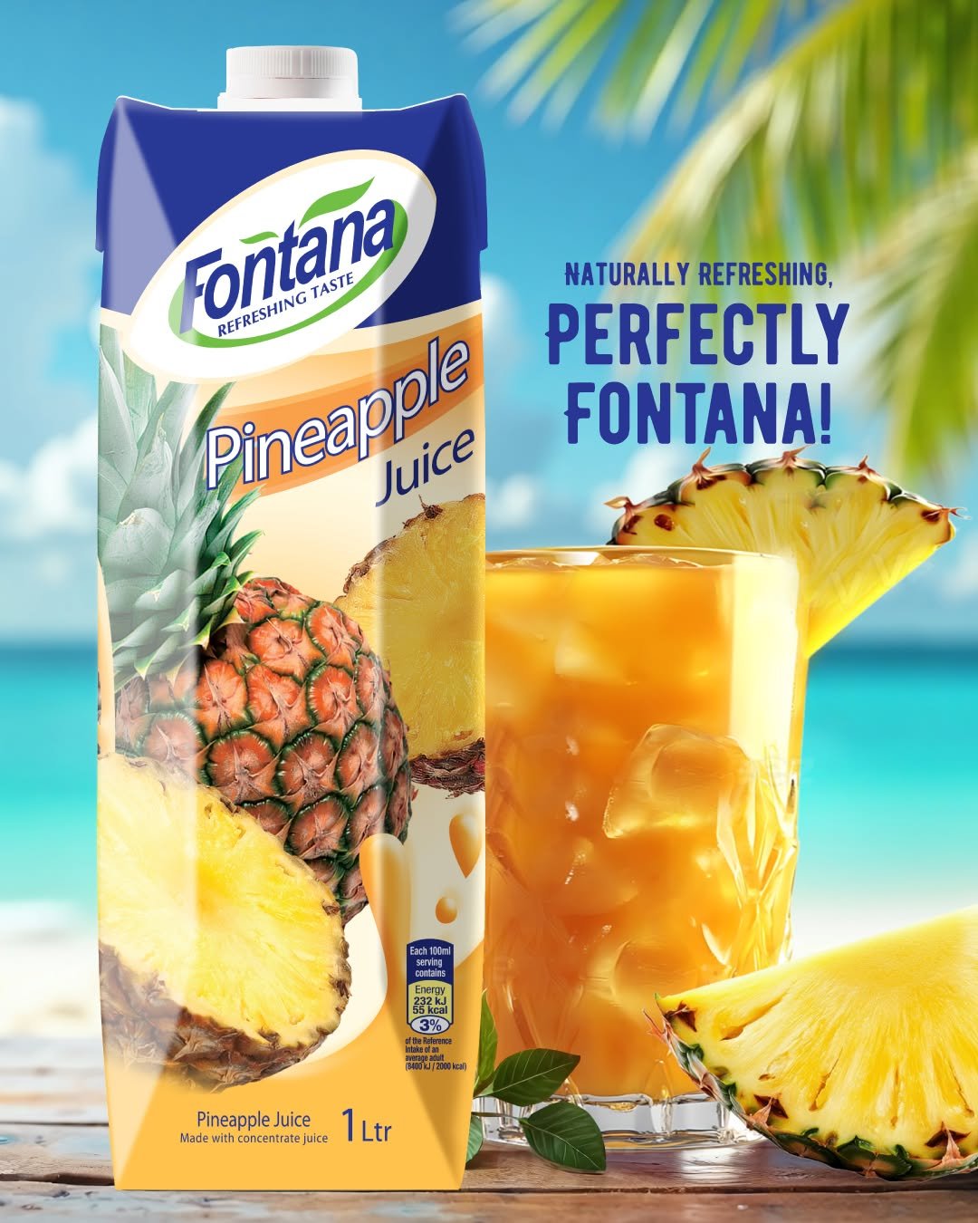 Fontana Pineapple Juice 1Ltr