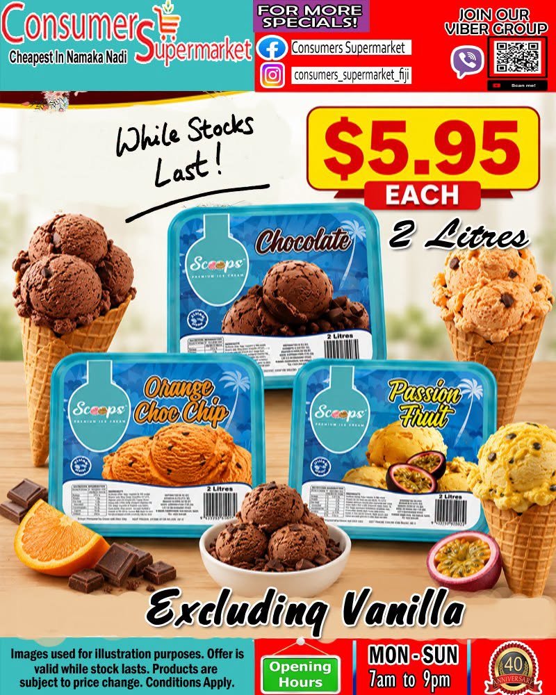 Scoops Ice Cream 2 Litres – $5.95 Each - Page 1