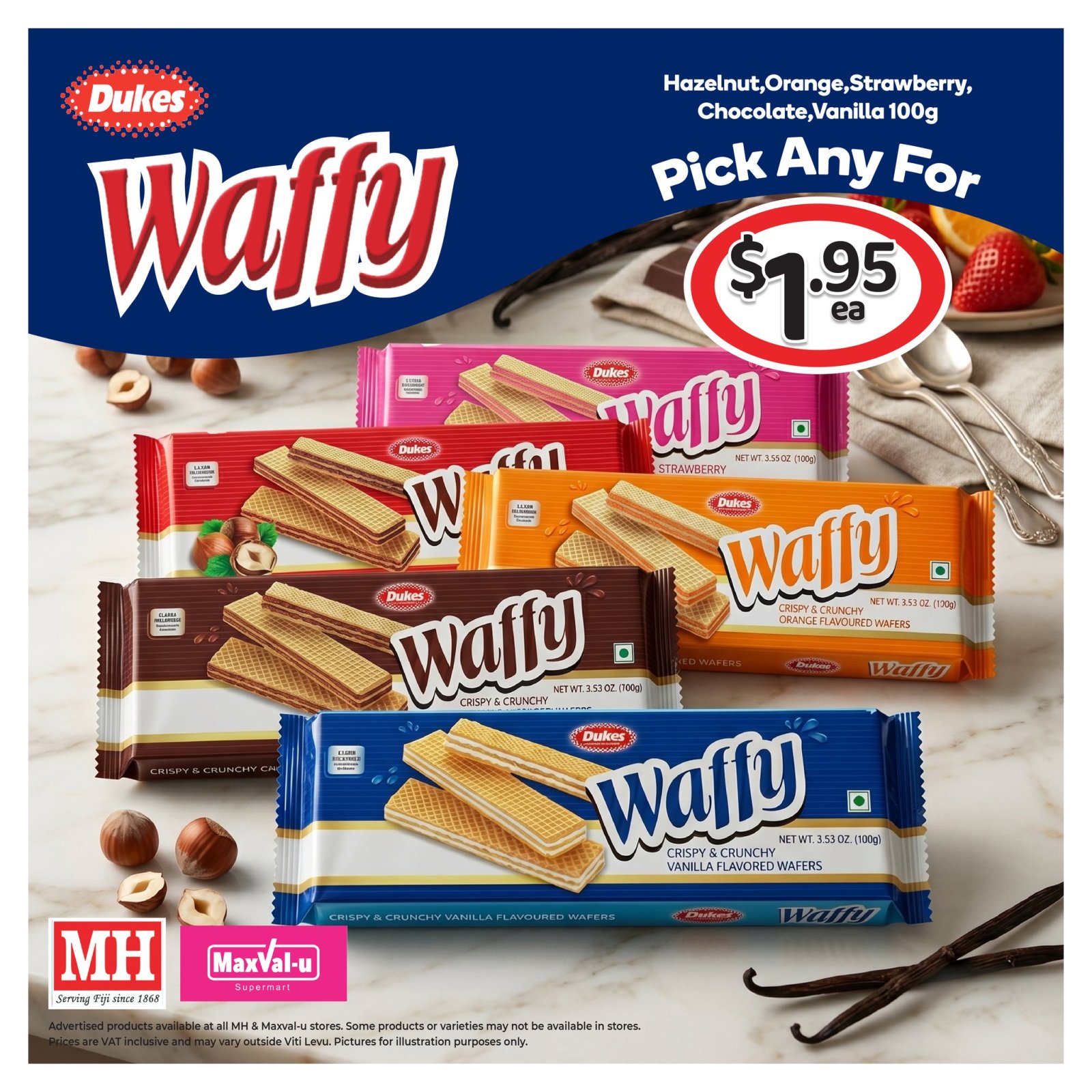 Dukes Waffy Crispy & Crunchy Wafers