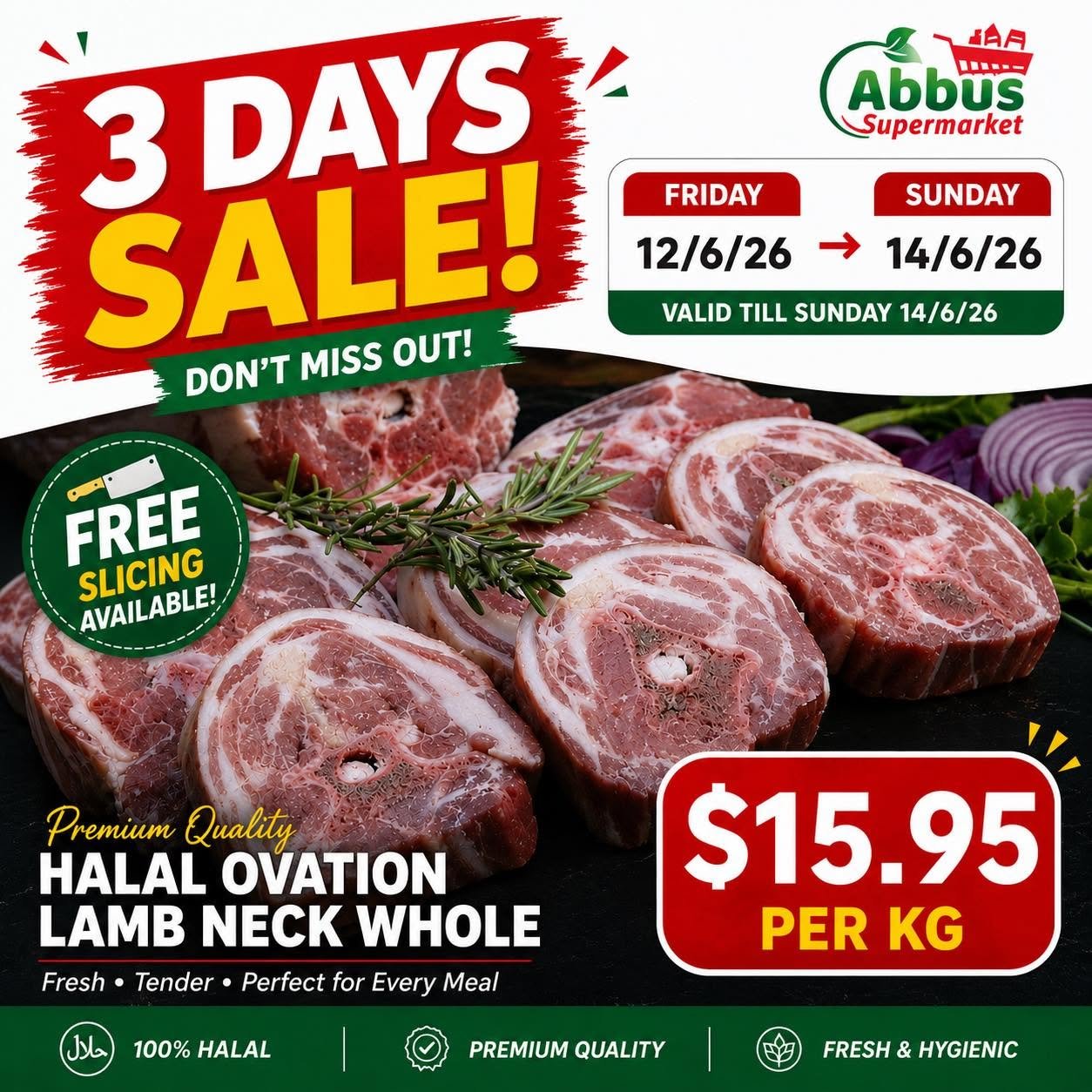 Premium Quality Halal Ovation Lamb Neck Whole