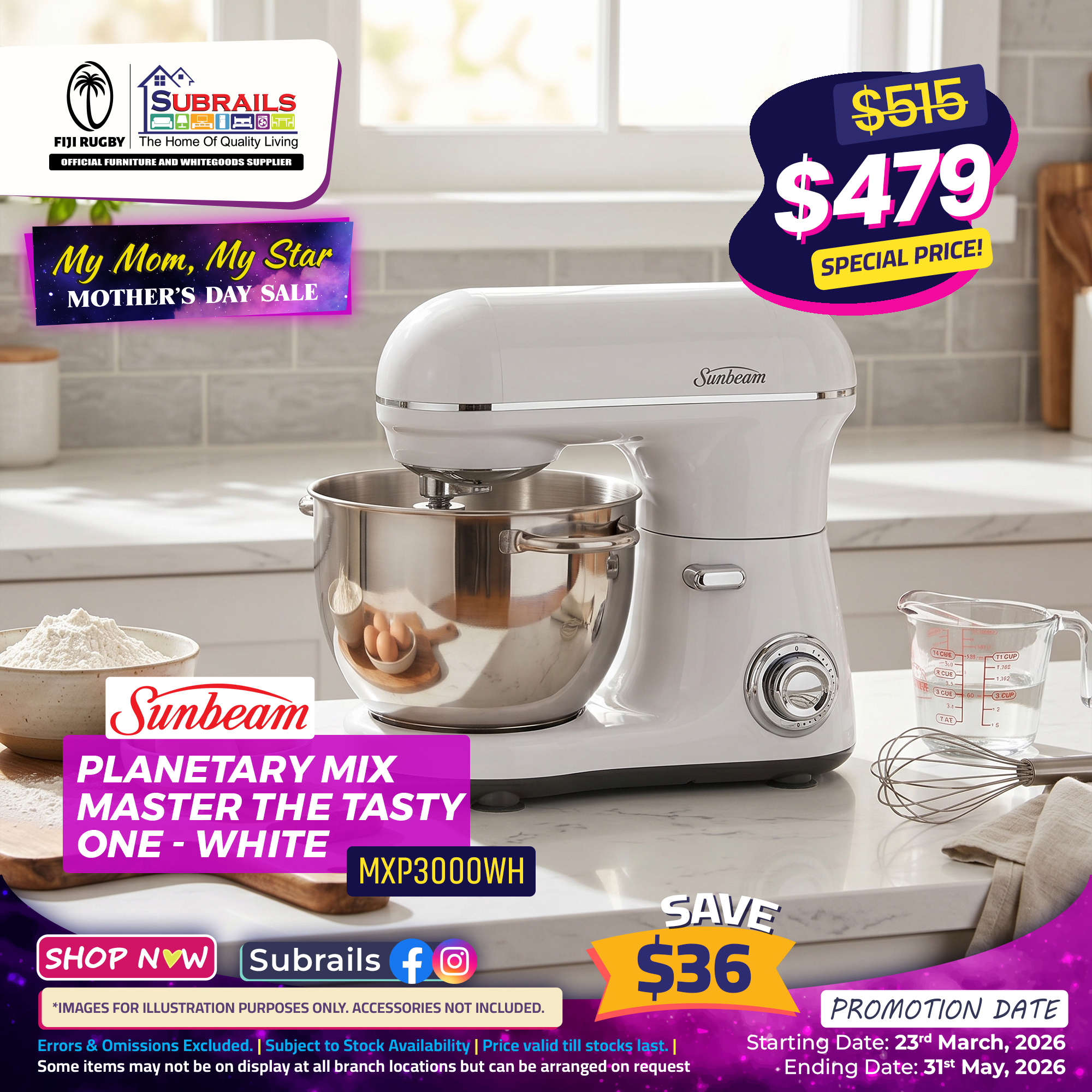 Sunbeam Planetary Mix Master The Tasty One - White