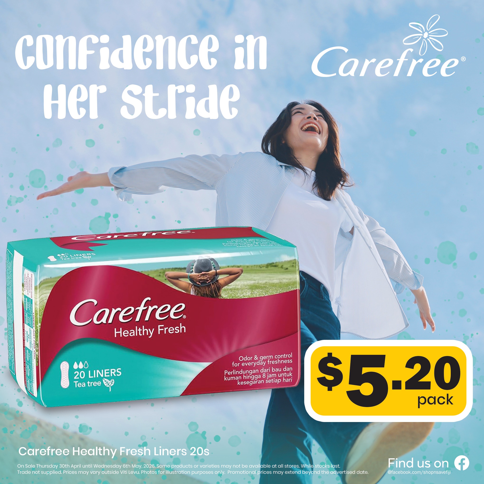 Carefree Healthy Fresh Liners 20s