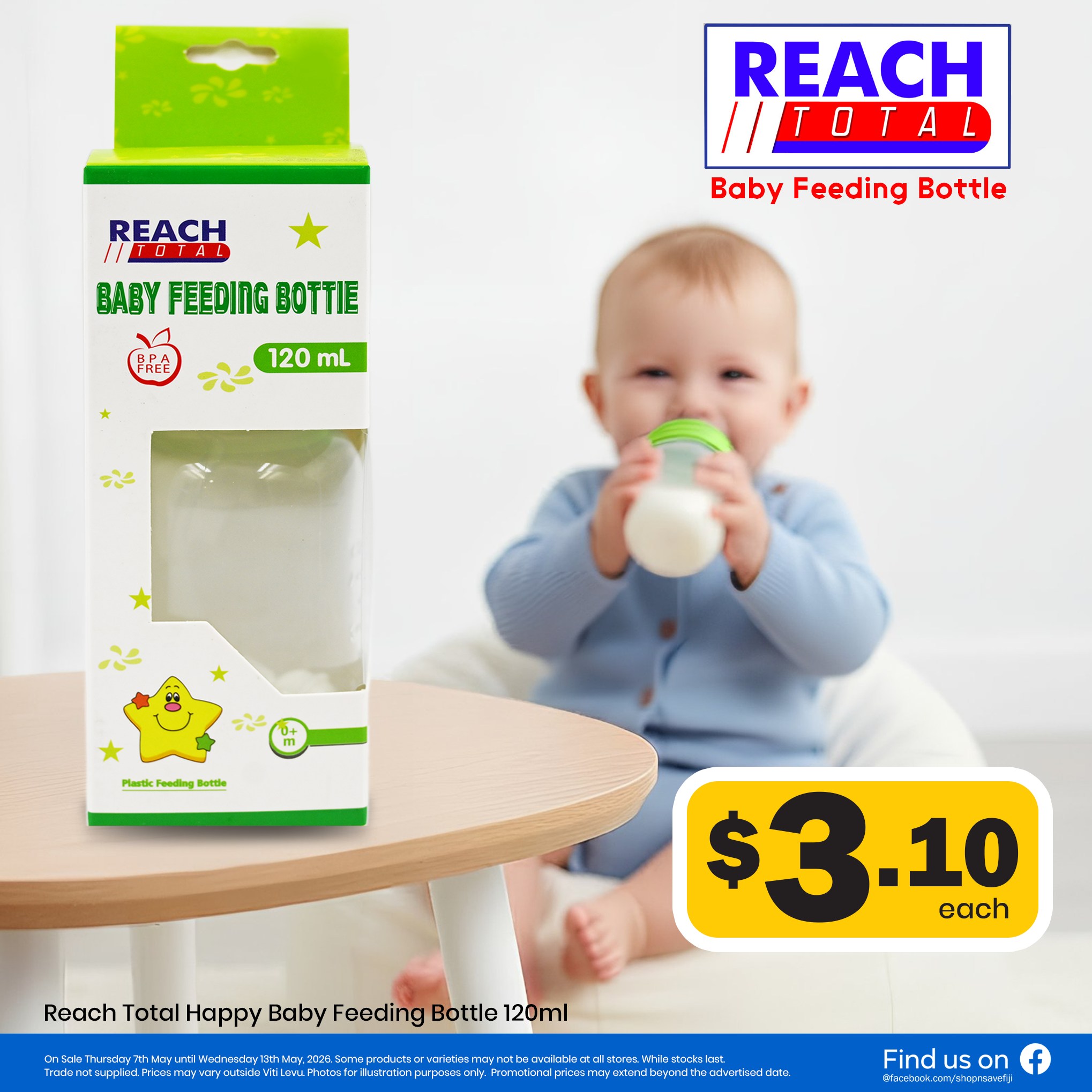 Reach Total Happy Baby Feeding Bottle 120ml