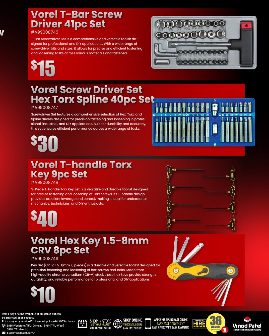 Vorel Tool Sets & Hand Tools Collection - Page 1
