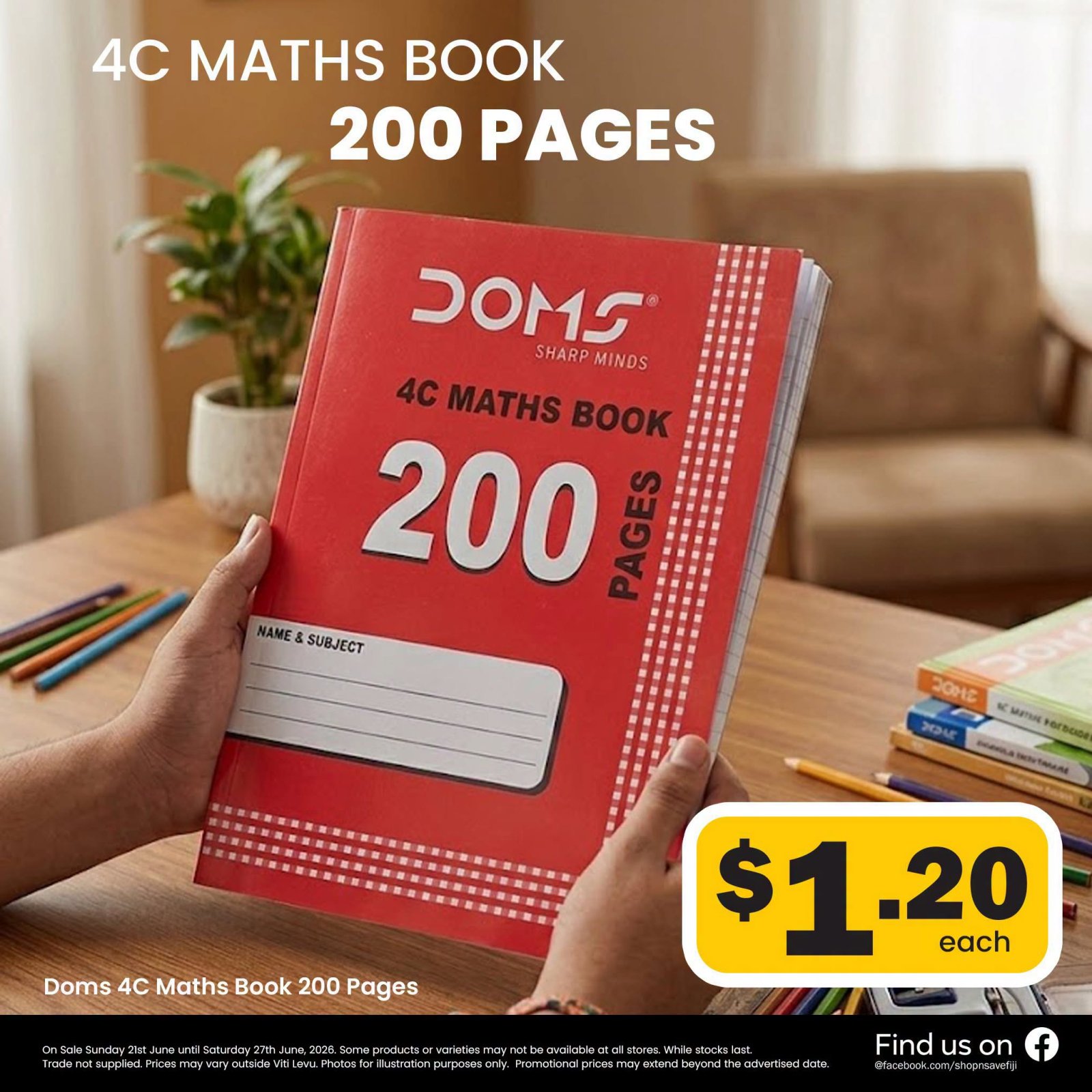 Doms 4C Maths Book 200 Pages
