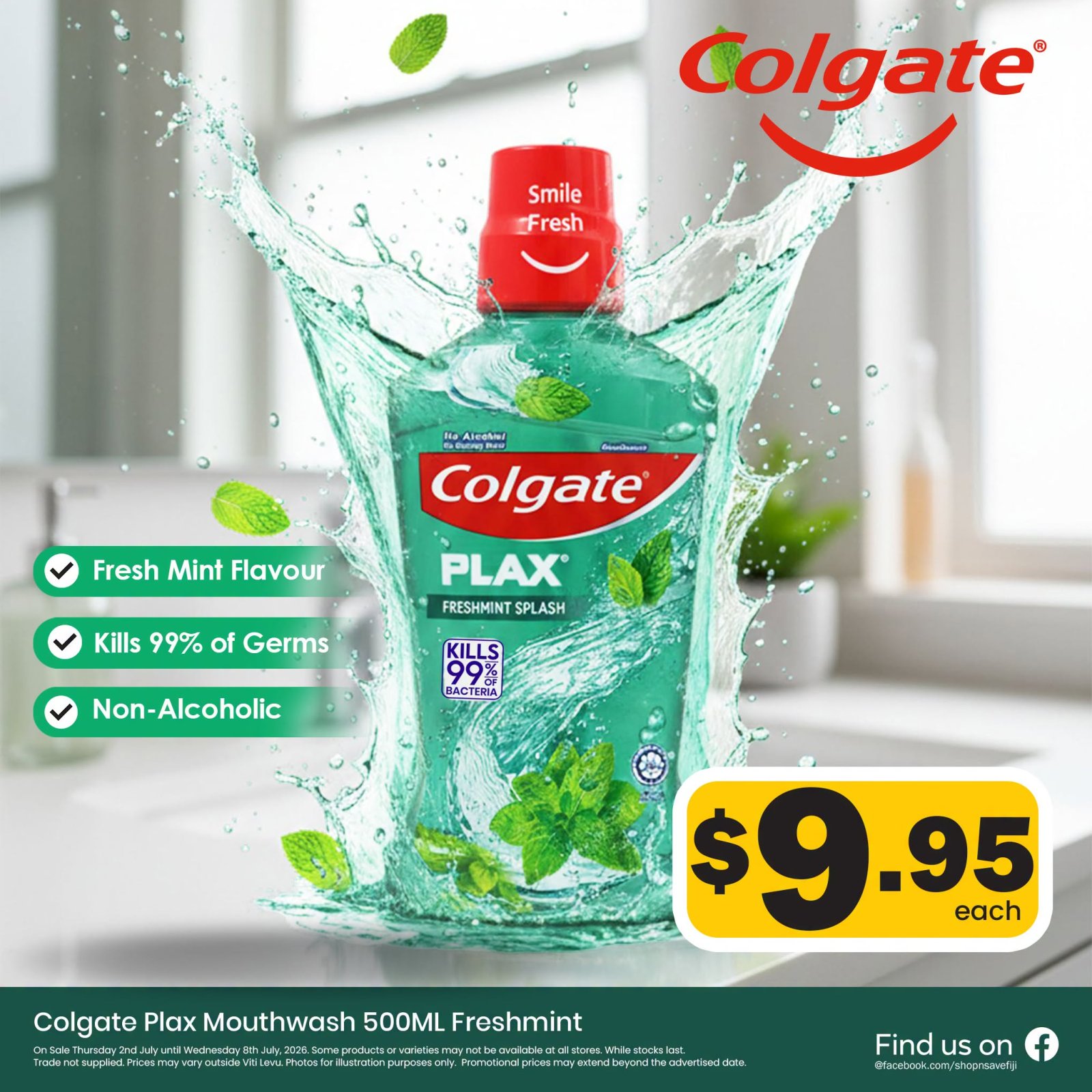 Colgate Plax Mouthwash 500ML Freshmint