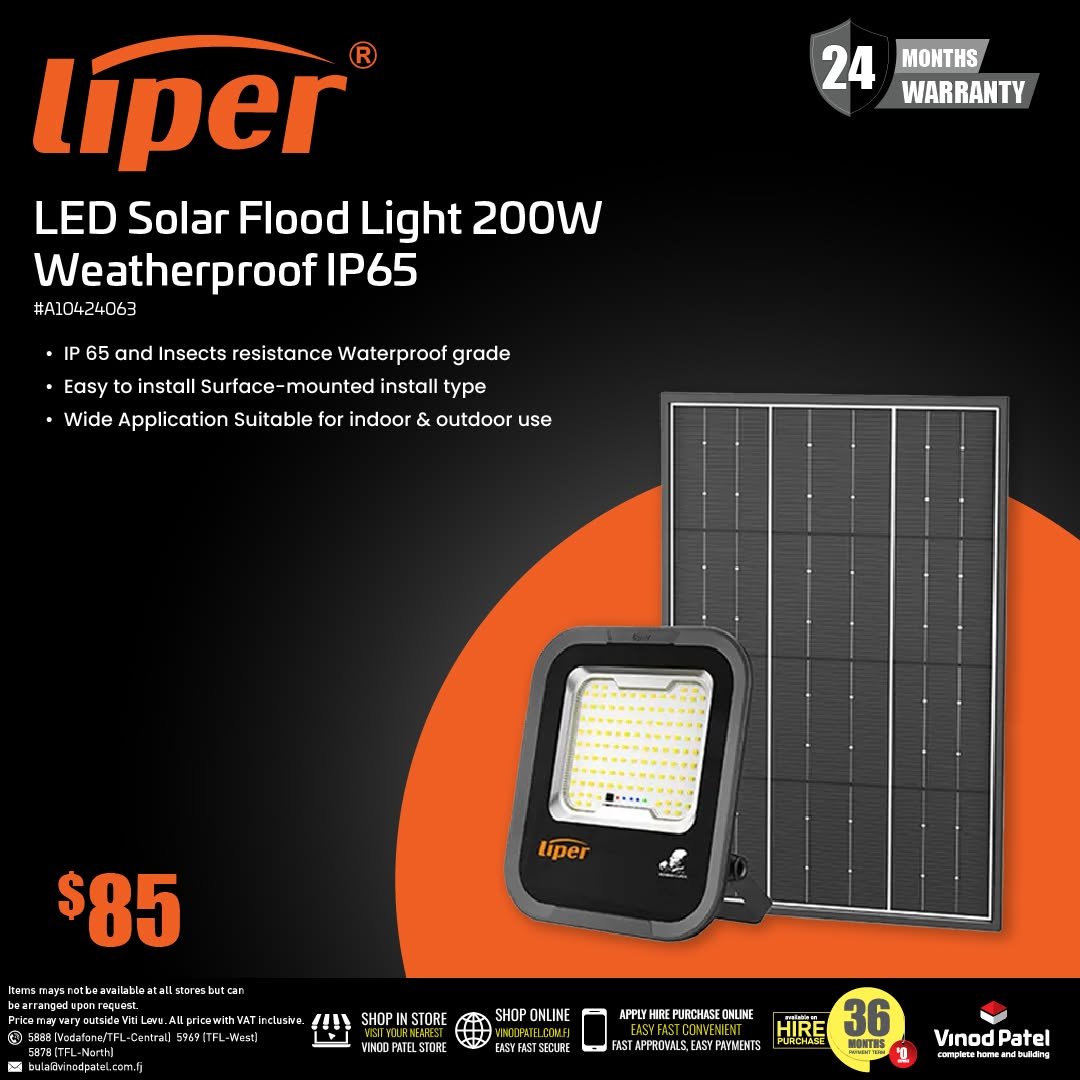 LED Solar Flood Light 200W Weatherproof IP65