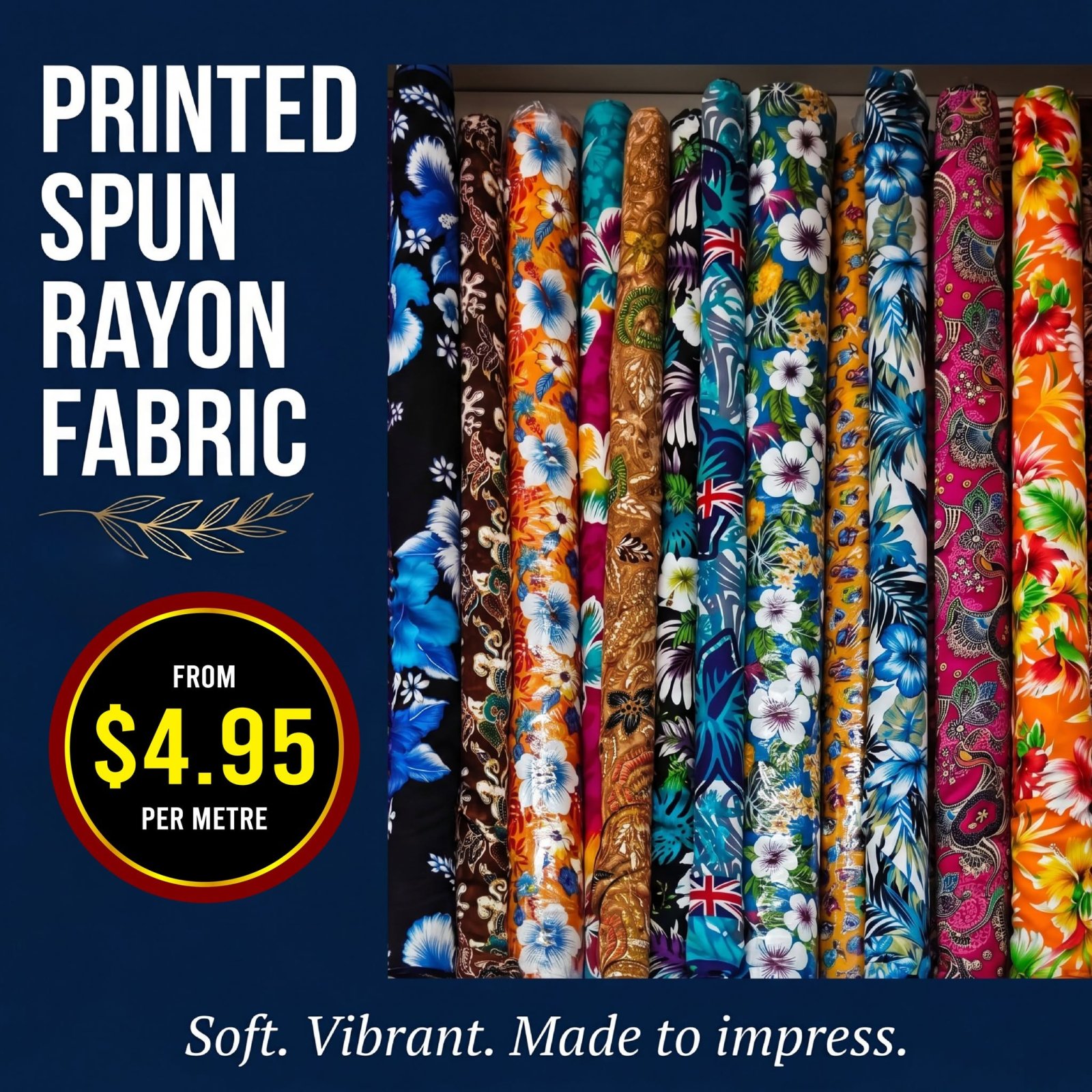 Printed Spun Rayon Fabric