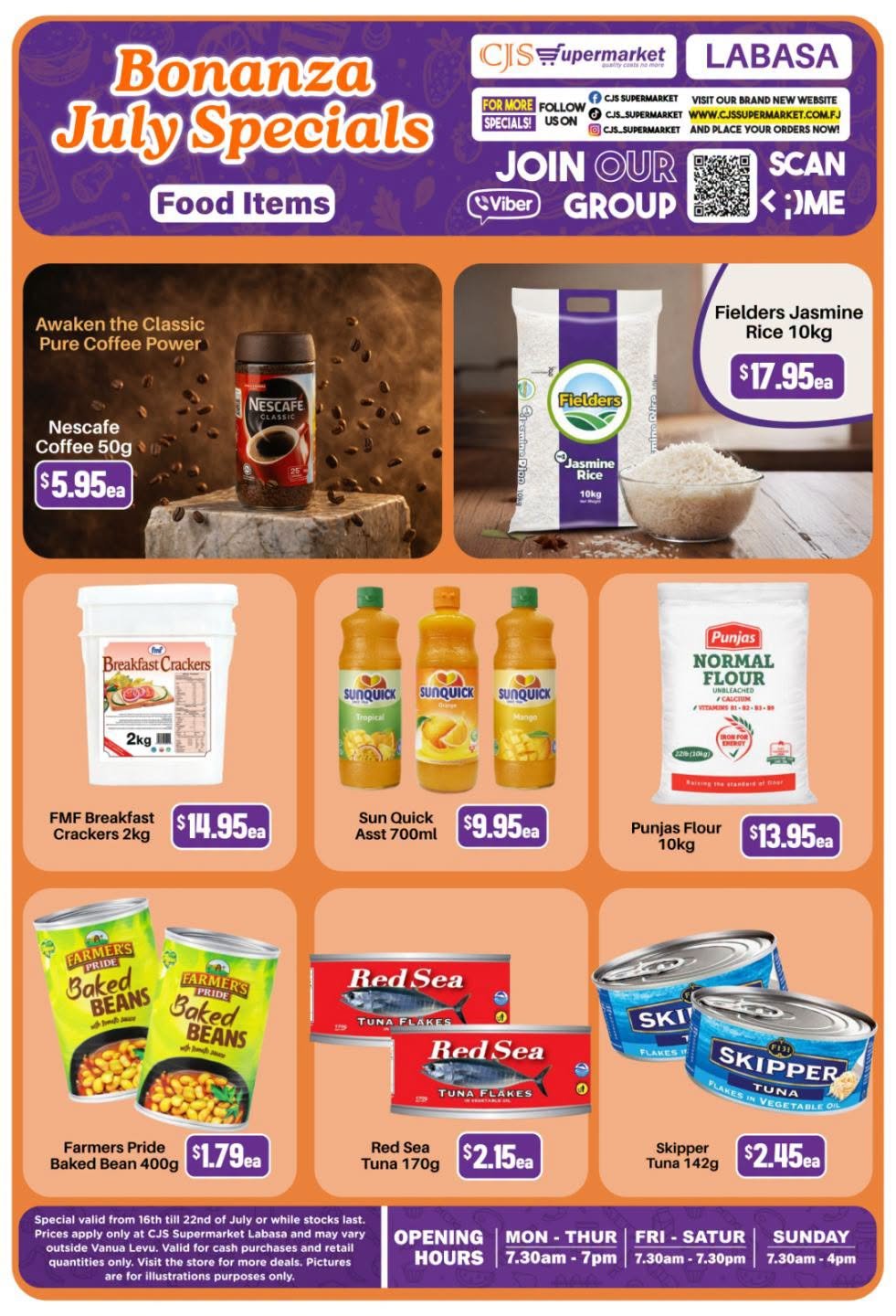Bonanza July Specials - Food Items - Page 1