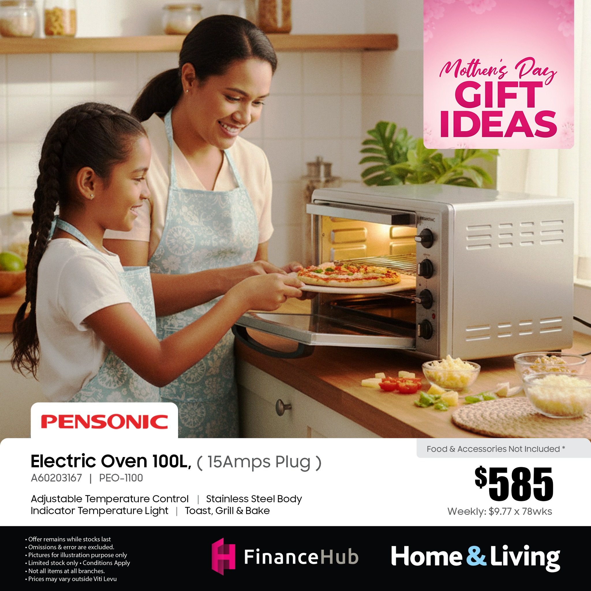 Electric Oven 100L - Mother's Day Gift