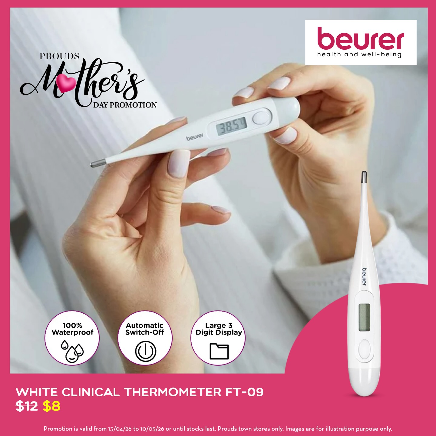 White Clinical Thermometer FT-09