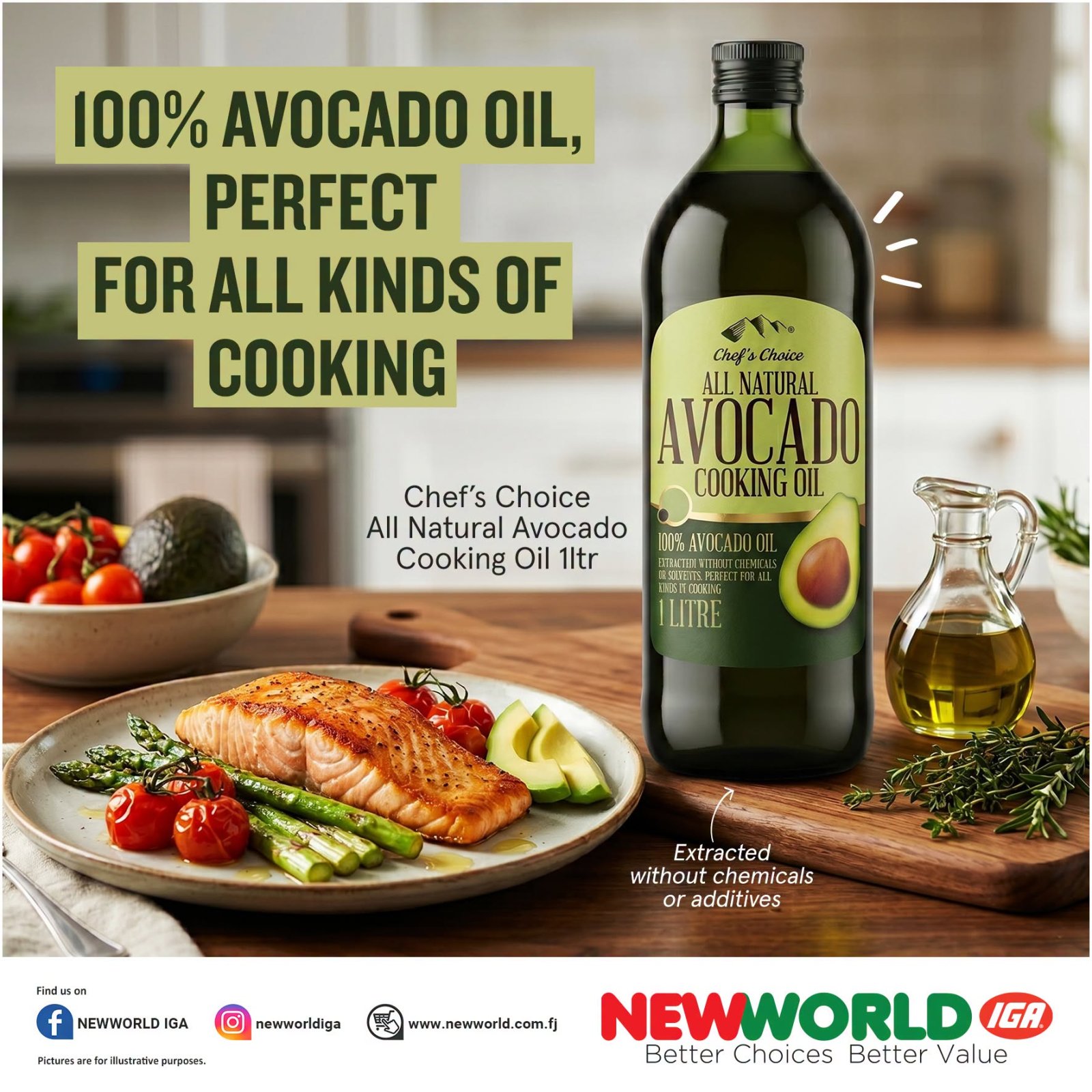 Chef's Choice All Natural Avocado Cooking Oil 1L