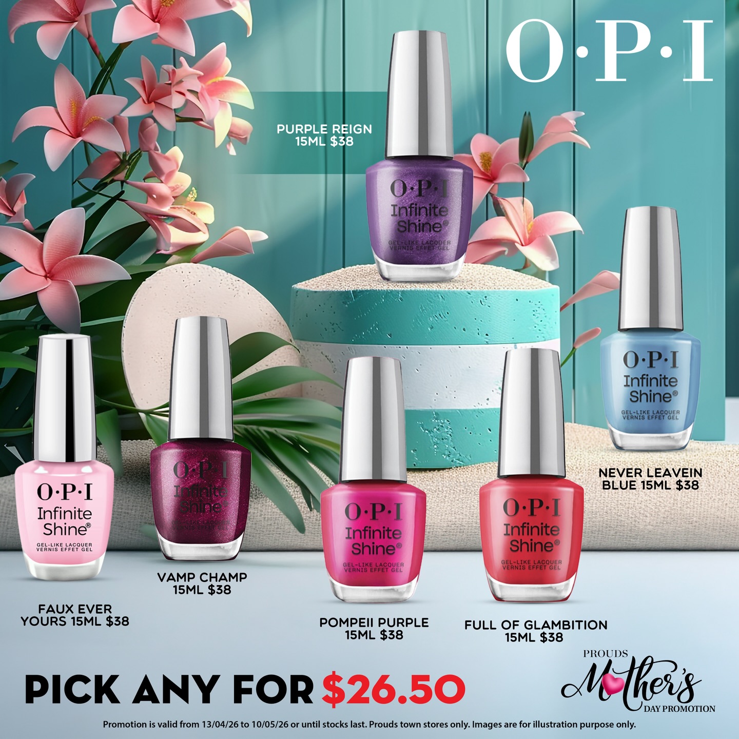 OPI has the perfect shades to complement your look this Mothers Day