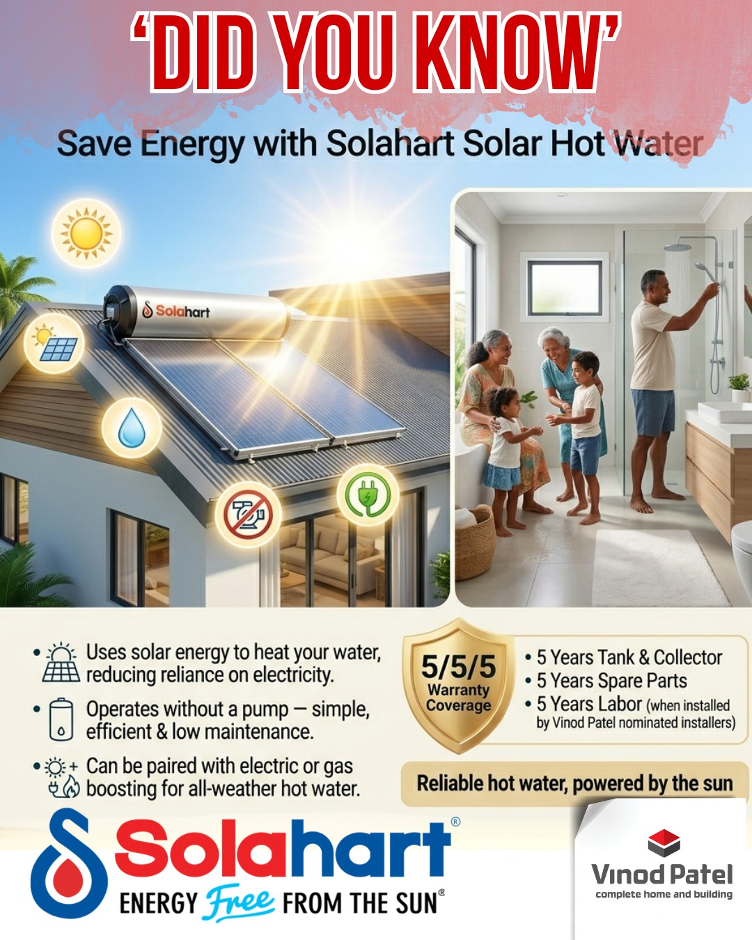 Save on energy with Solahart. ☀️